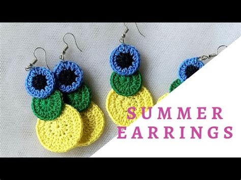 Crochet Cute Summer Earrings Crochet Tutorial Youtube