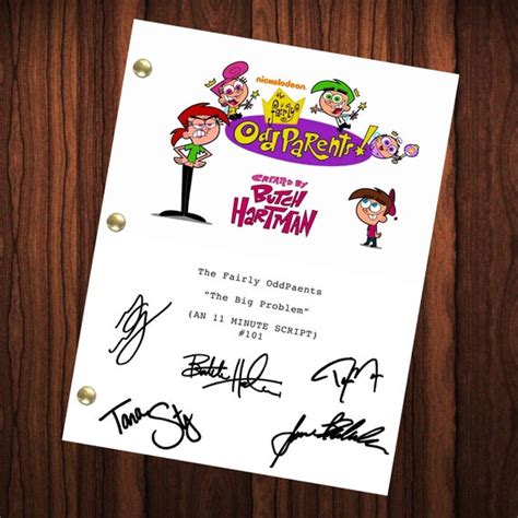 Fairly Odd Parents Autographed Signed Script Screen Reprint Etsy