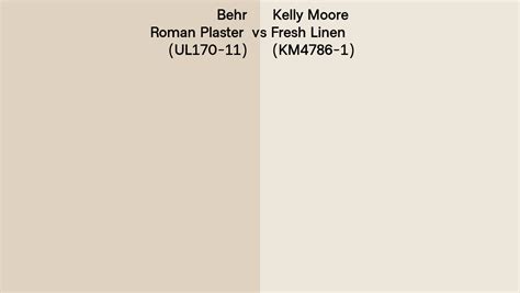 Behr Roman Plaster Ul170 11 Vs Kelly Moore Fresh Linen Km4786 1