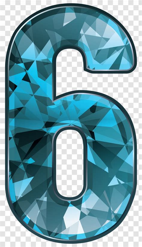 Number Numerical Digit Clip Art Blue Crystal Six Clipart Image