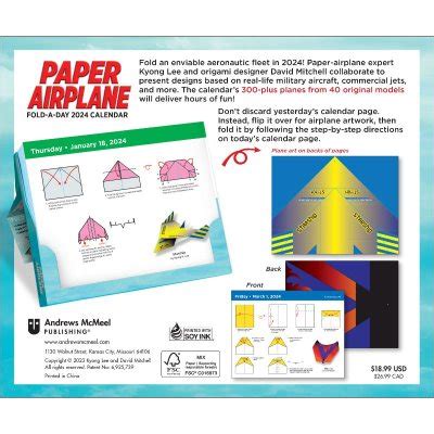 Paper Airplane 2024 Fold A Day Calendar By Kyong Lee David Mitchell