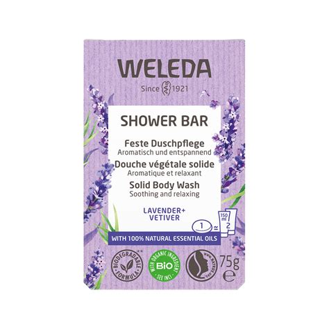 Weleda Organic Shower Bar Solid Body Wash Lavender Vetiver The