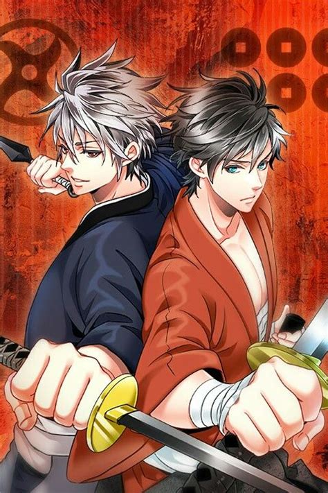 Two Anime Characters With Swords In Their Hands