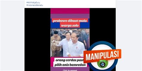 VIDEO Muncul Hoaks Kunjungan Prabowo Di Solo Diwarnai Teriakan Anies