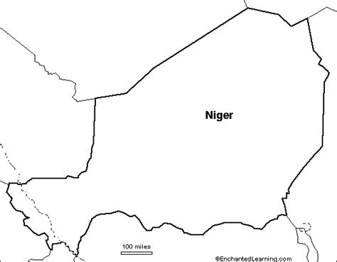 Outline Map: Niger - EnchantedLearning.com