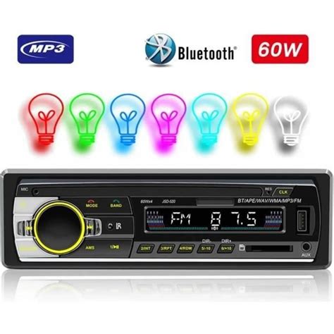 Autoradio Bluetooth Num Rique Lecteur Mp Jsd W Audio Fm