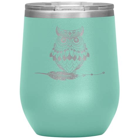 Owl Wine Tumbler Wine Glass Owl Coffee Mug Owl Ts Etsy