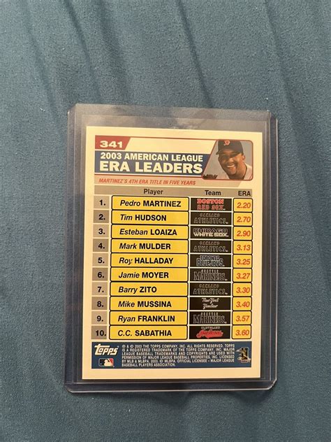 2003 TOPPS 341 AMERICAN LEAGUE ERA LEADERS BASEBALL CARD EBay