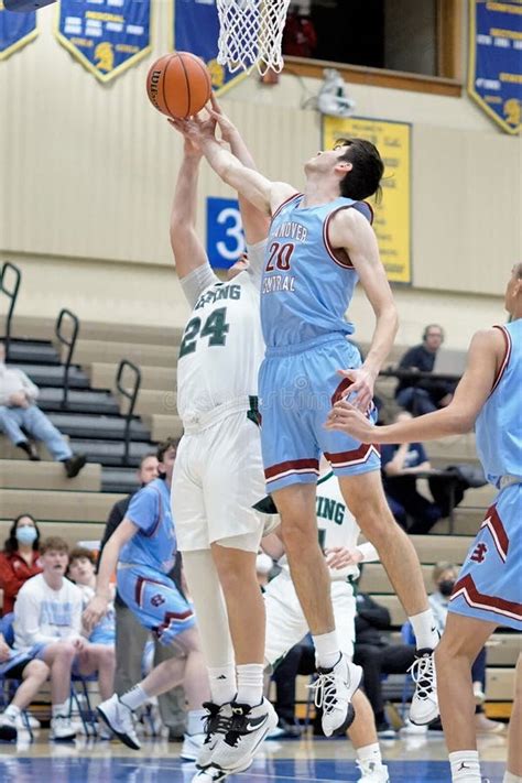 Vertical Of The Hanover Central And Whiting Competing During A High