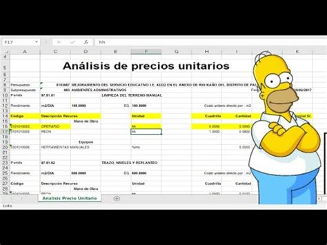 Plantilla De Analisis De Precios Unitarios En Excel Youtube