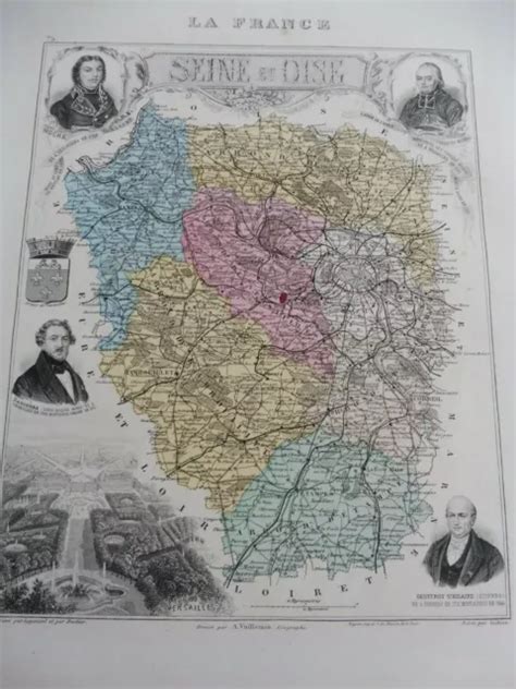 Ancienne Carte D Partement Vers Migeon Fronti Re De Seine Et