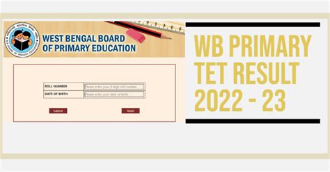 Wb Primary Tet Result 2022 23