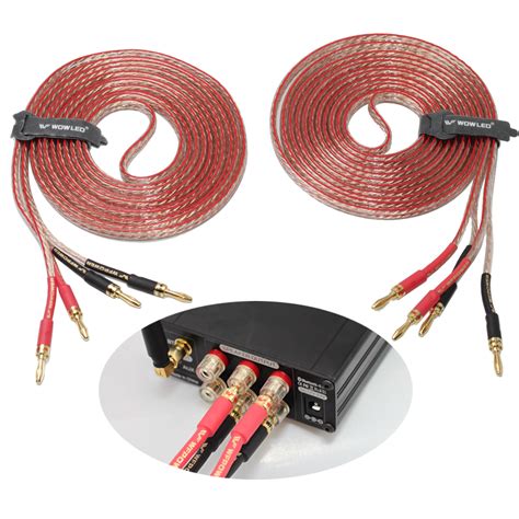 13 AWG Speaker Wire with Banana Plugs, 2 Pack 2m HiFi Speaker Cable wi