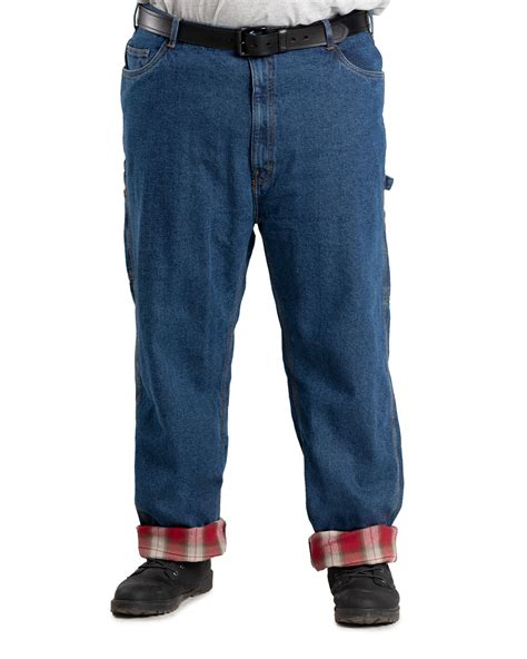 Men S Stone Wash Flannel Lined Denim Dungaree Berne Apparel