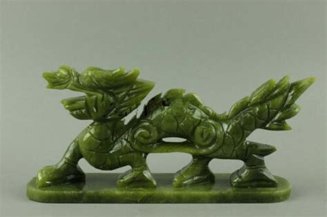 Exquisite 100 Natural Jade Handmade Hand Carved Dragon Statues EBay