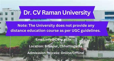 Dr CV Raman University Distance Education Admission 2024