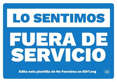 Crea Un Cartel De Fuera De Servicio Para Imprimir