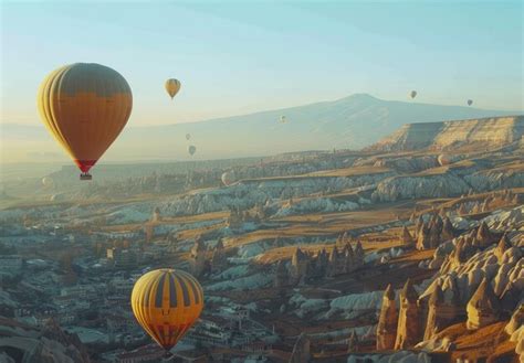 Hot Air Balloons Over Cappadocia Premium AI Generated Image