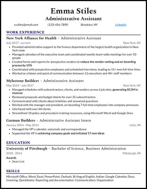 15 Administrative Assistant Resume Examples For 2025