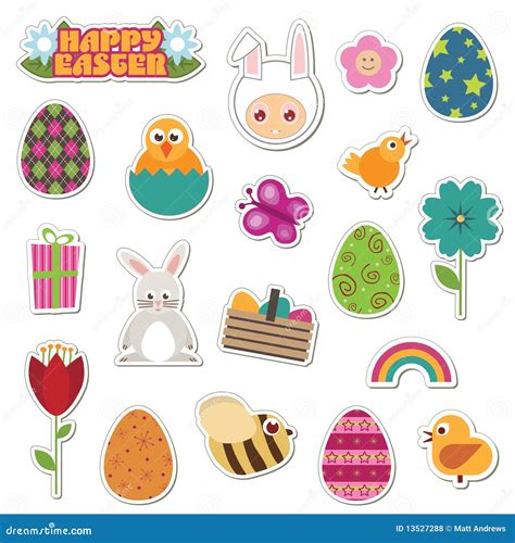 Easter Stickers Stock Vector Illustration Of Icon Sticker 13527288