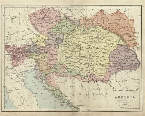 Antique Map Of Austria Hungary 19th Century Our Beautiful Wall Art And