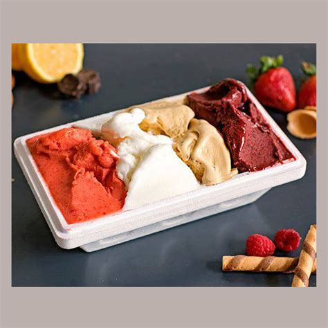 50 Pz Vaschetta Per Gelato In Polistirolo YETI L 500 Gr 750 Cc ALCAS