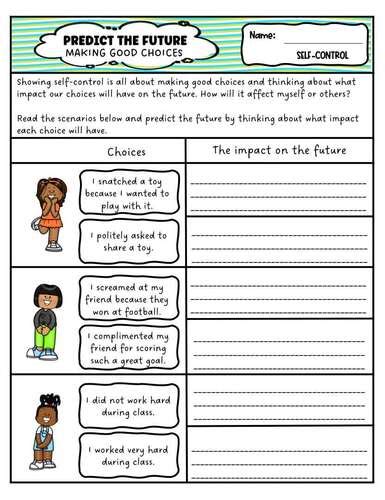 Self Control Activities Worksheets For Self Control And Impulsivity