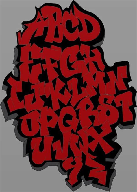 Red graffiti alphabet | Graffiti lettering, Graffiti alphabet, Graffiti ...