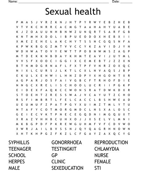 Sexual Health Word Search Wordmint