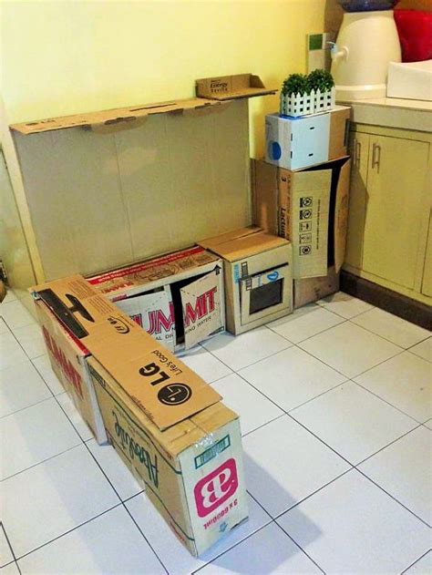 How To Create A Mini Cardboard Kitchen For Your Toddler