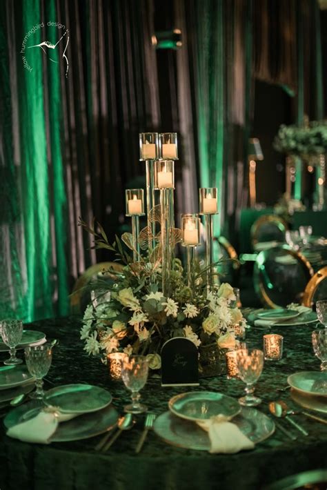 The New Emerald City Wedding Reception Green Themed Wedding Emerald