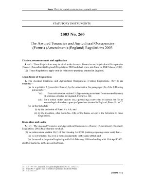 Fillable Online The Assured Tenancies And Agricultural Occupancies