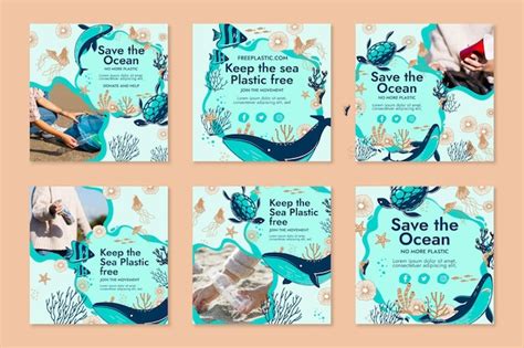 Free Vector Save The Ocean Landing Page Template