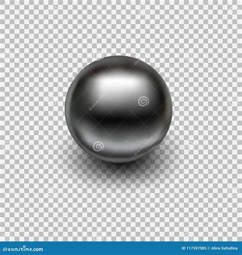 Chrome Metal Ball Realistic Isolated On Transparent Background Stock