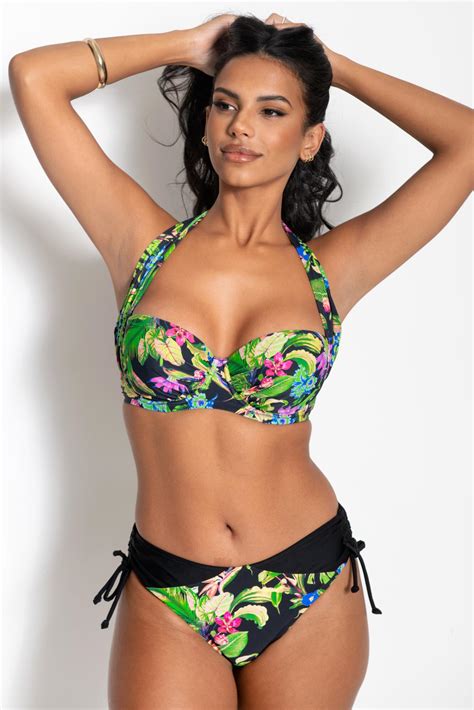 St Lucia Strapless Padded Underwired Multiway Bikini Top In Tropical
