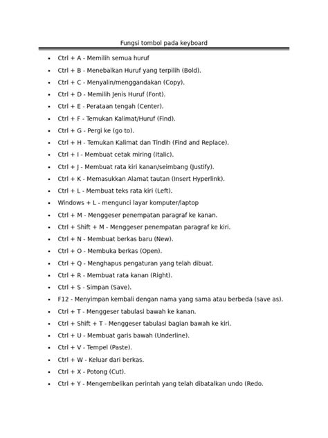 Fungsi Tombol Pada Keyboard Pdf