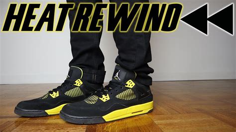 Heat Rewind 1 Air Jordan 4 Thunder On Feet Youtube