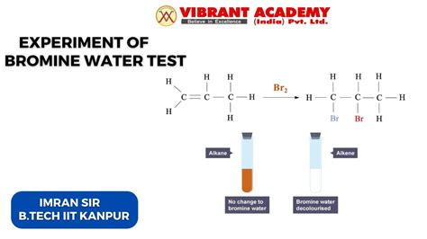 Experiment Of Bromine Water Test Organic Chemistry Imran Sir