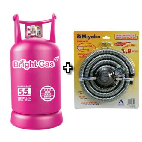 Promo Tabung Gas Pink Bright Gas 55kg Selang Paket Regulator Miyako