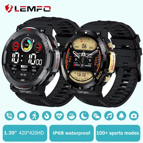 LEMFO Smart Watches For Men 1 39 420 420 HD IP68 Waterproof Bluetooth