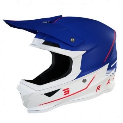 Capacete Shot Furious Raw Azul Vermelho Mate Loja Motocross