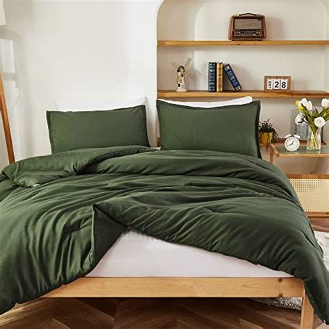 Amazon Amberspace Olive Green King Comforter Set Boho Fluffy