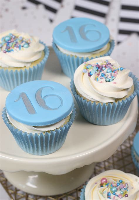 Blue 16th Birthday Cupcakes Cakey Goodness