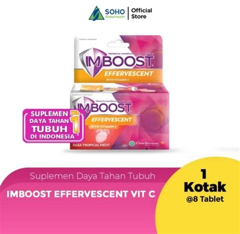 Imboost Effervescent Vit C Suplemen Daya Tahan Tubuh Tropical 8 Tab