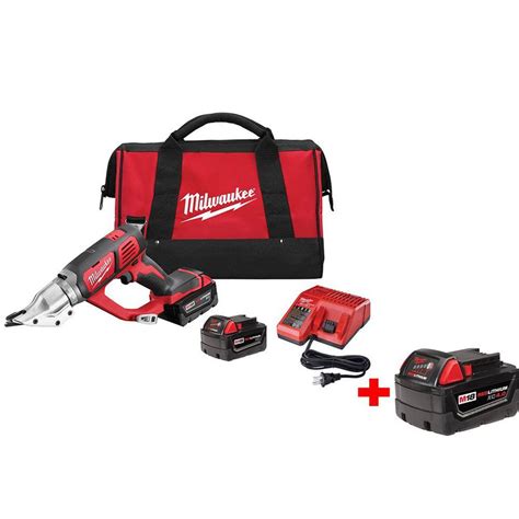 Milwaukee M18 18 Volt Lithium Ion Cordless 18 Gauge Double Cut Metal