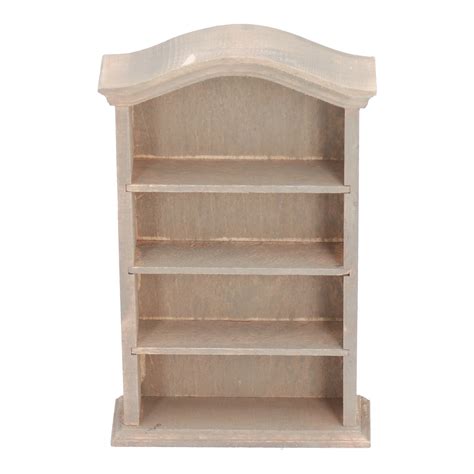 Wooden Dollhouse Bookcase Diy Miniature Mini Dollhouse Bookshelf