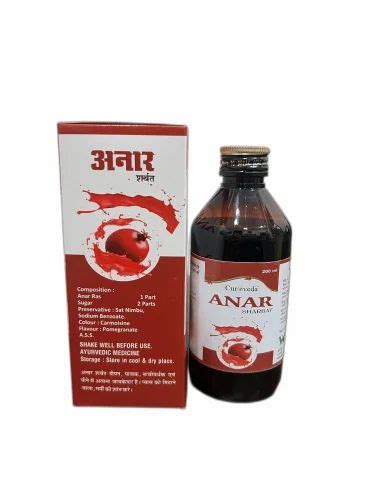 Curoveda Red Anar Sharbat Packaging Size 500 Ml Packaging Type