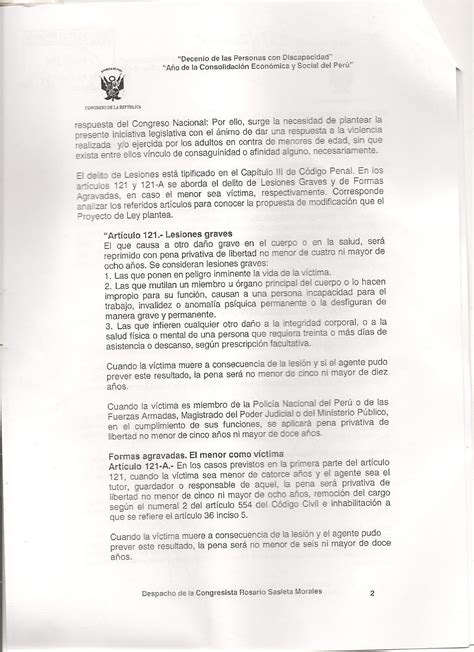 AB UNO DISCE OMNES PROYECTO DE LEY QUE MODIFICA EL ARTICULO 121 A Y