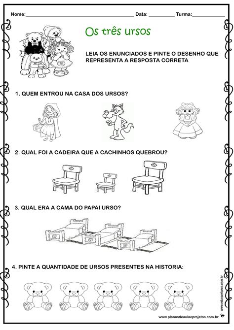 Tr S Ursos Ed Infantil E Fundamental Planos De Aula E Projetos