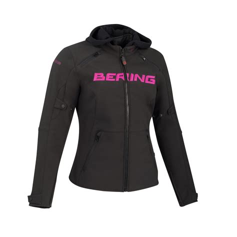 Geac Moto Dam Din Textil Bering Lady Drift Negru Roz Bbmoto